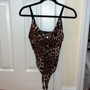 Cheetah spaghetti strap bodysuit